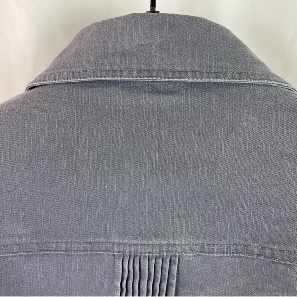 Tribal Jeans Womens Jean Jacket Denim Woven Shoulder Collar Pockets size - Picture 2 of 12